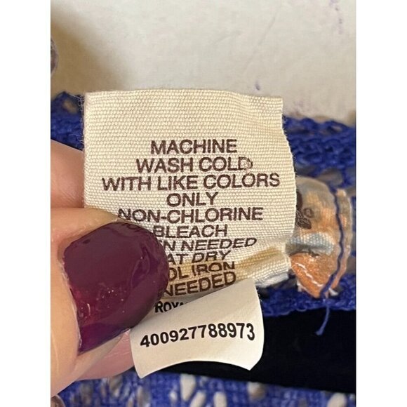 Mudd Floral Mesh Top L Blue Sheer Y2K Lace Fairy Whimsical Chic Neutral Punk 80s - Picture 6 of 10